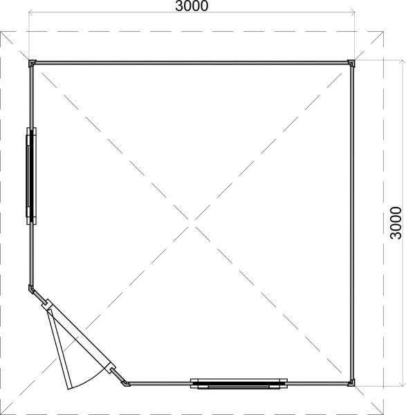 Lugarde Select Prima Maastricht tuinhuis 300x300 cm 28 mm vuren blank