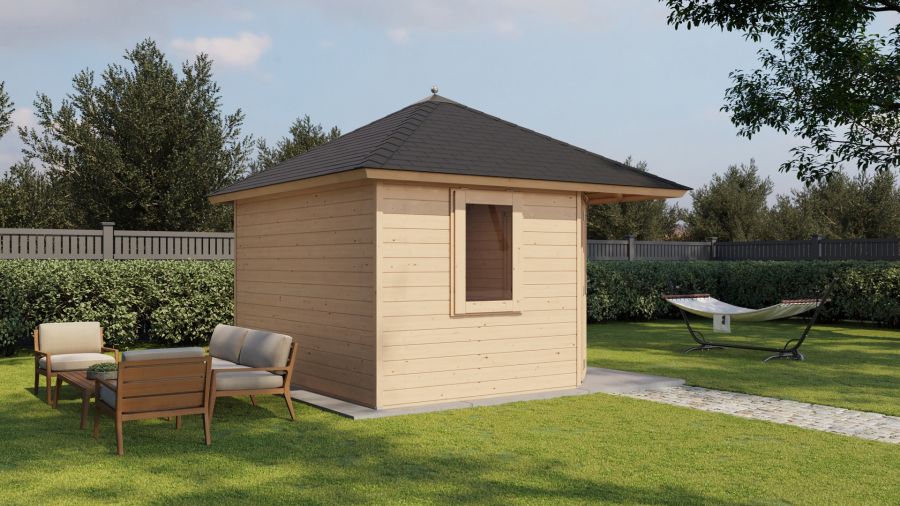 Lugarde Select Prima Purmerend tuinhuis 360x360 cm 44 mm vuren blank