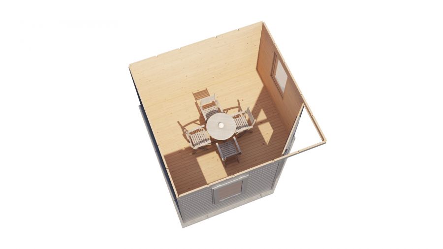 Lugarde Select Prima Purmerend tuinhuis 360x360 cm 44 mm vuren grijs gebeitst