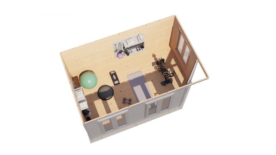 Lugarde Select Prima Utrecht tuinhuis 480x300 cm 44 mm vuren grijs gebeitst