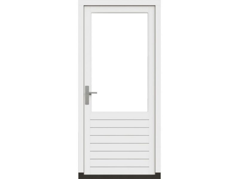 Stapeldorpeldeur - linksdraaiend - 93x216,9 + kozijn 103,8x226,3 cm - wit (incl. DTS en deurbeslag)