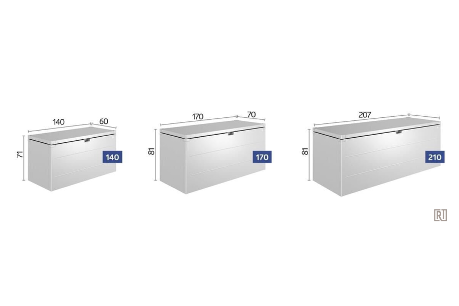 Biohort Kussenbox donkergrijs 140x60x71 cm