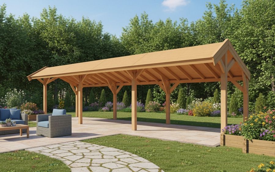 YARD Outdoor SUBLIME overkapping kapschuurdak 1000x300 cm Douglas blank