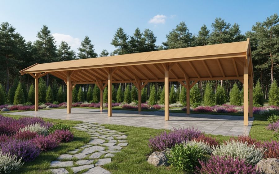 YARD Outdoor SUBLIME kapschuur 1200x300 cm Douglas blank