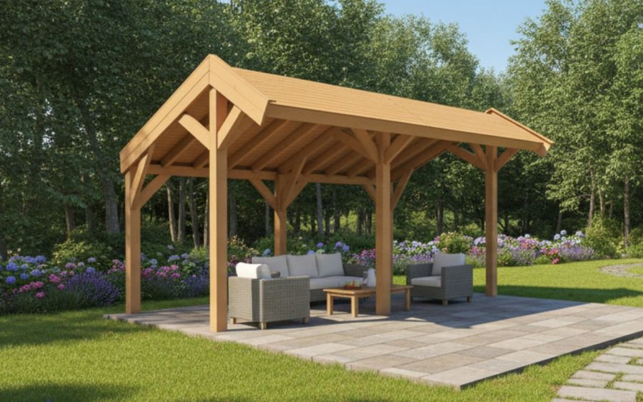 YARD Outdoor SUBLIME kapschuur 500x300 cm Douglas blank