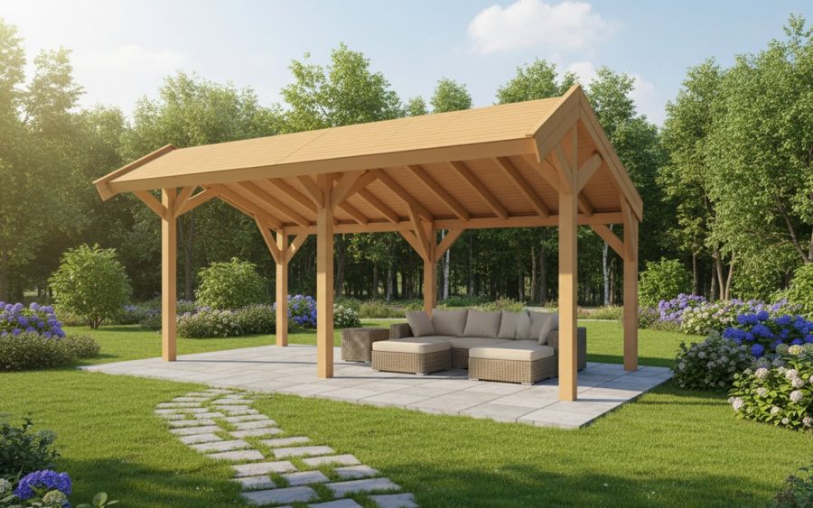 YARD Outdoor SUBLIME overkapping kapschuurdak 600x250 cm Douglas blank