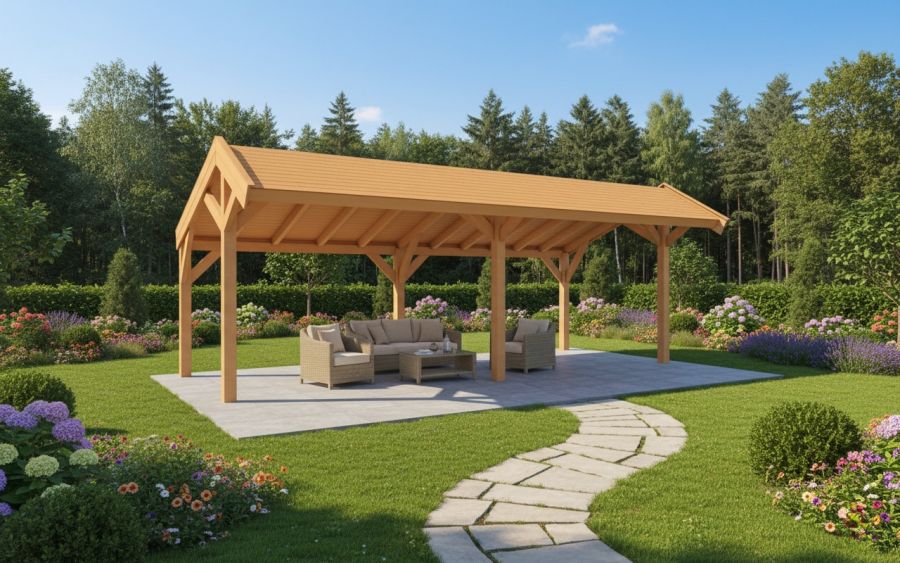 YARD Outdoor SUBLIME overkapping kapschuurdak 700x300 cm Douglas blank