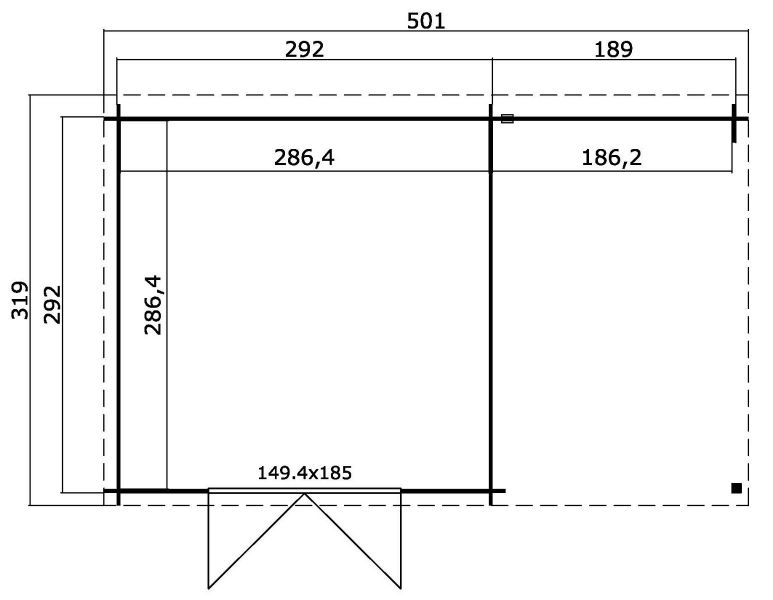 Outdoor Life Tampa Blokhut 481 x292 cm vuren Carbon Grey-Wit gecoat