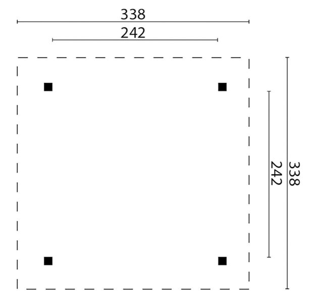 Tuindeco Tourist prieel 340x340 cm vuren groen geïmpregneerd - incl. dakshingles, afdekkap en bol - Showmodel Wommelgem