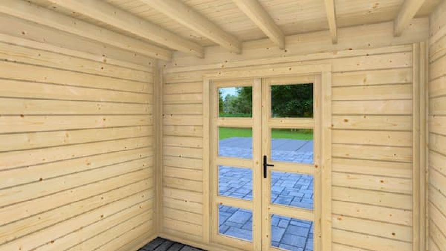 Prime Line blokhut 300x300 cm + luifel 300 cm
