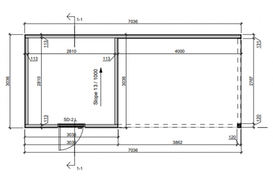 Poolhouse Trendy 300x300 cm + luifel 400 cm - exterieur zwart gecoat