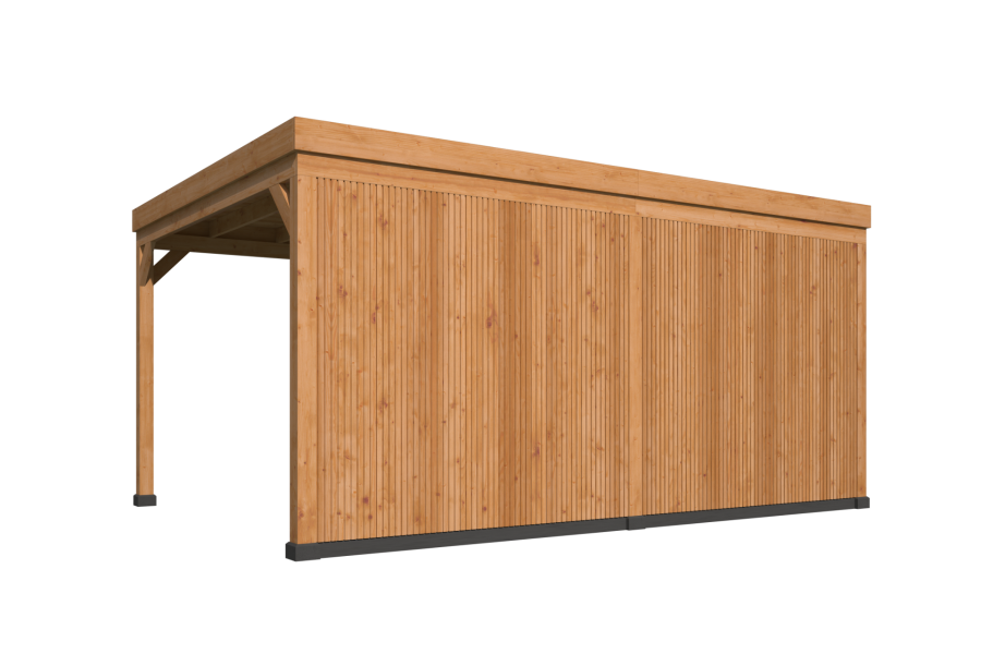 Tuindeco Kiruna platdak overkapping 377x537 cm vuren red class wood geïmpregneerd incl. EPDM