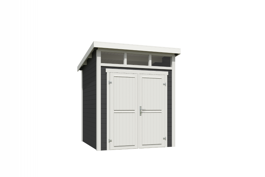 Outdoor Life Kibo Tuinhuis 200x200 cm 28 mm vuren Carbon Grey-Wit gecoat
