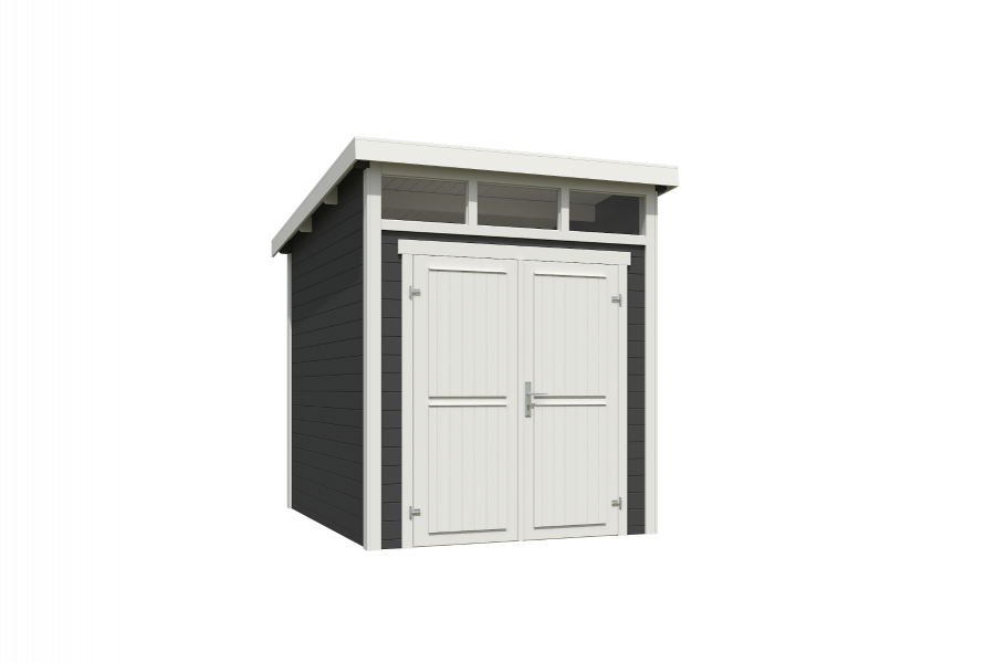 Outdoor Life Kibo Tuinhuis 200x250 cm 28 mm vuren Carbon Grey-Wit gecoat