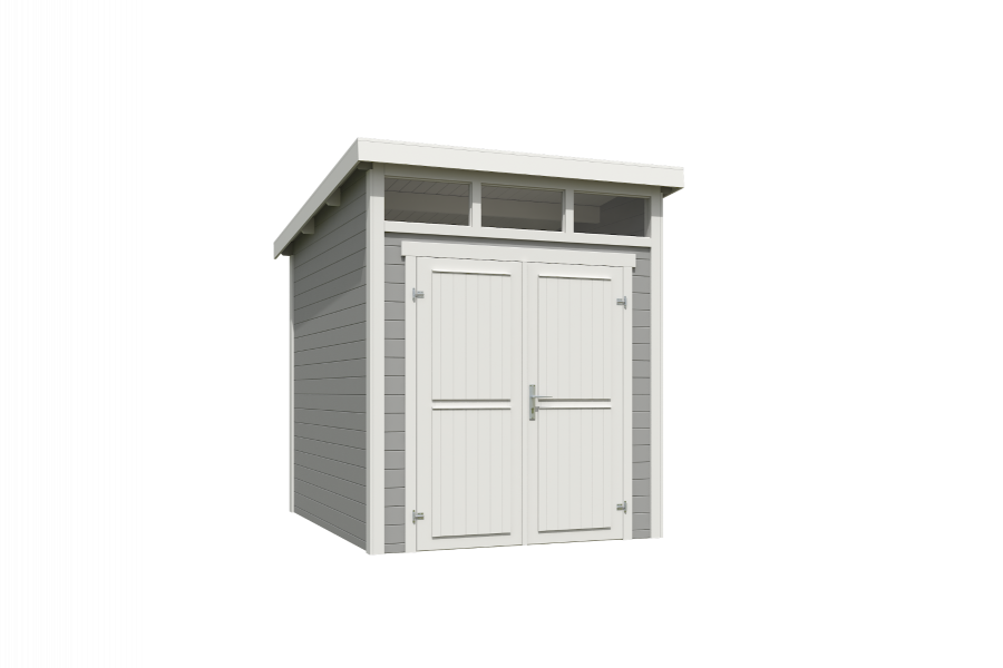 Outdoor Life Kibo Tuinhuis 200x250 cm 28 mm vuren Platinum Grey-Wit gecoat