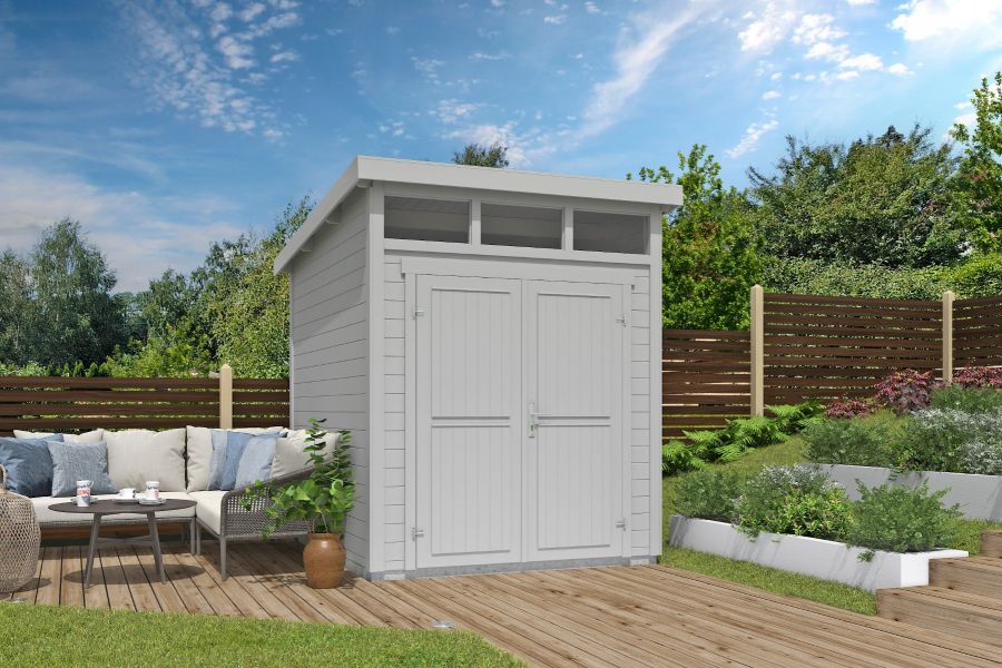 Outdoor Life Kibo Tuinhuis 200x250 cm 28 mm vuren Platinum Grey gecoat