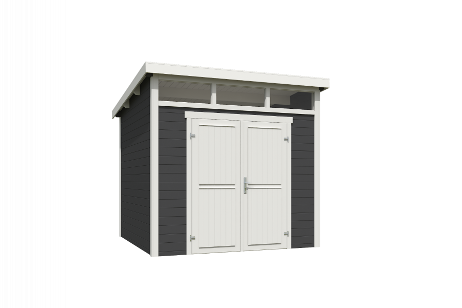 Outdoor Life Kibo Tuinhuis 250x250 cm 28 mm vuren Carbon Grey-Wit gecoat