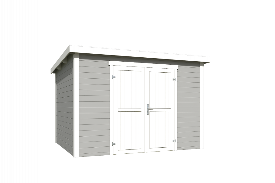 Outdoor Life Lotta Tuinhuis 300x250 cm 28 mm vuren Platinum Grey-Wit gecoat