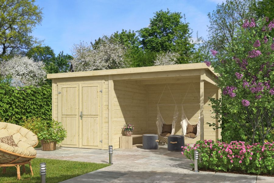 Outdoor Life Finn Tuinhuis 450x250 cm 28 mm vuren blank