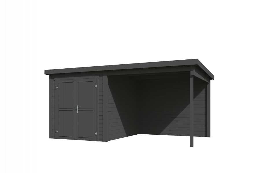 Outdoor Life Finn Tuinhuis 450x250 cm 28 mm vuren Carbon Grey gecoat