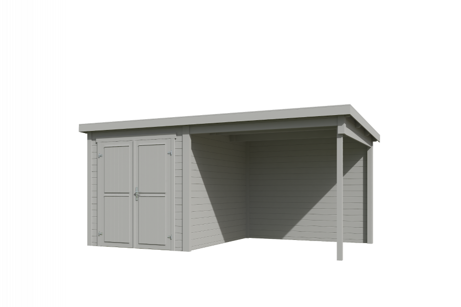 Tuinhuis Finn 450x250 cm - Platinum Grey gecoat