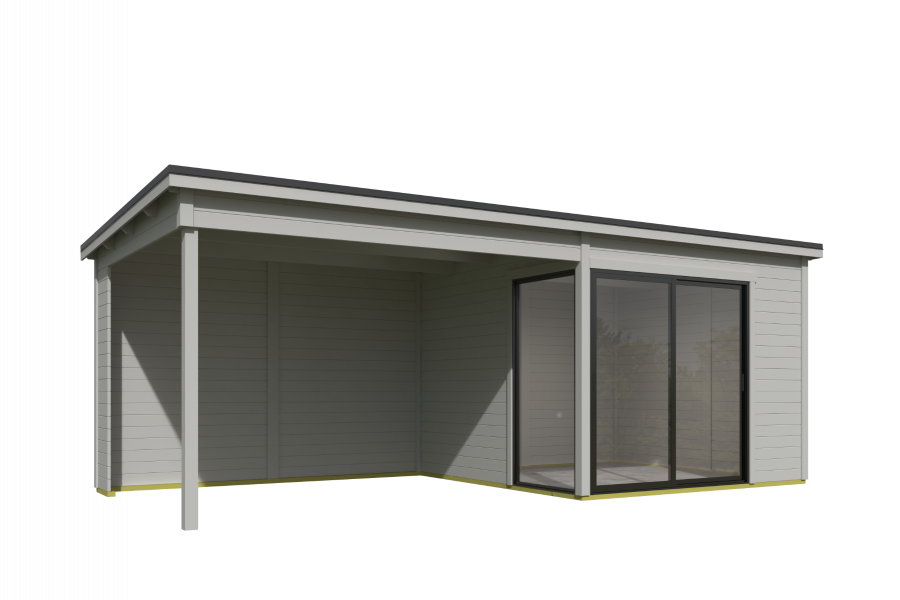 Outdoor Life Julia Tuinhuis 646x296 cm 28 mm vuren Platinum Grey gecoat