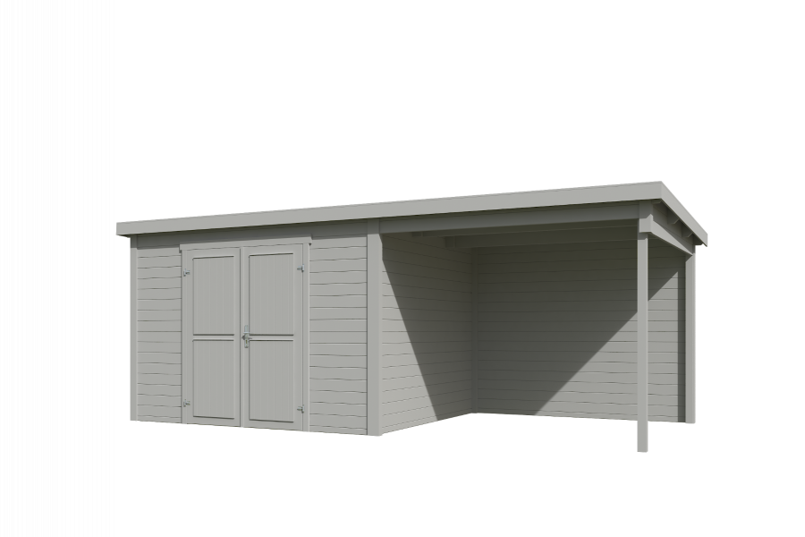 Outdoor Life Kjeld Tuinhuis 550x250 cm 28 mm vuren Platinum Grey gecoat