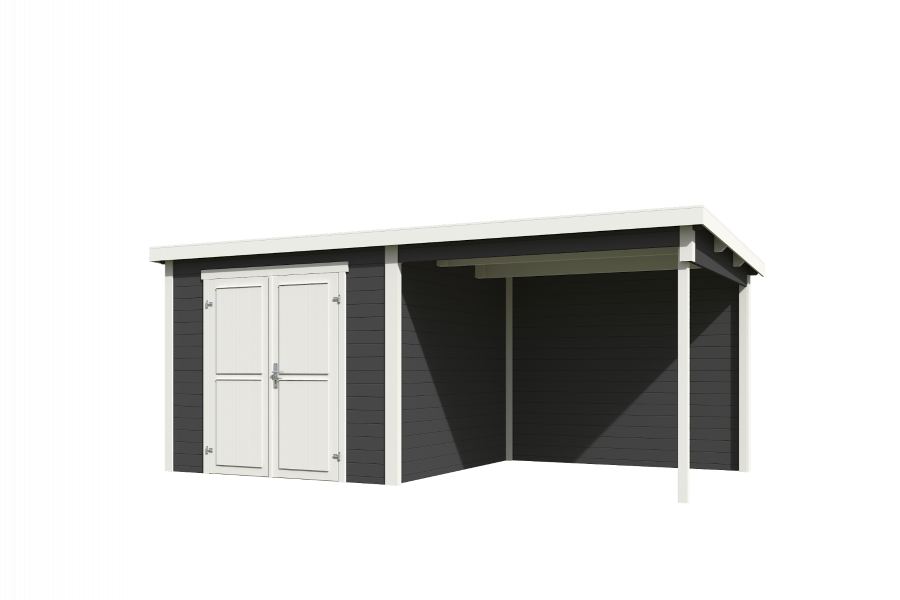 Outdoor Life Lars Tuinhuis 500x250 cm 28 mm vuren Carbon Grey-Wit gecoat