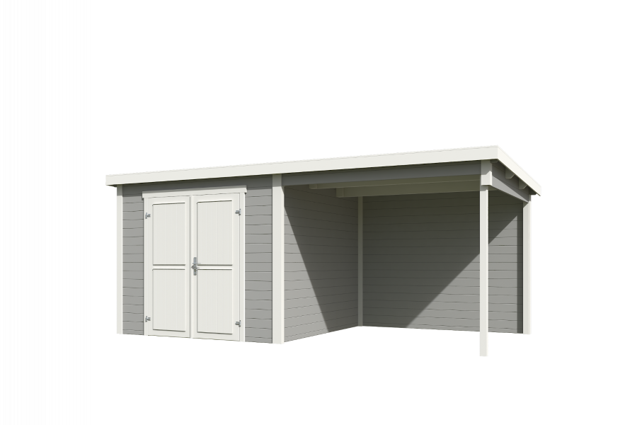 Outdoor Life Lars Tuinhuis 500x250 cm 28 mm vuren Platinum Grey-Wit gecoat