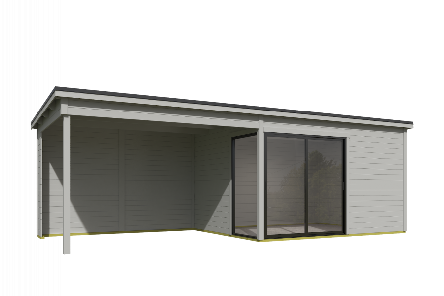 Outdoor Life Olivia Tuinhuis 385x295 cm 28 mm vuren Platinum Grey gecoat