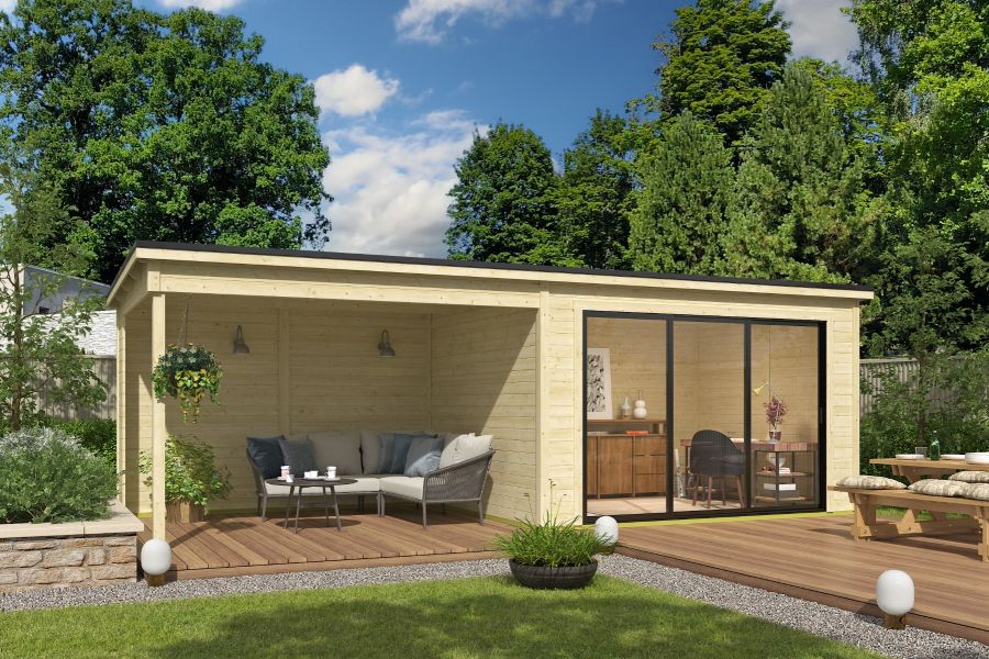 Outdoor Life Pernilla Tuinhuis 735x295 cm 28 mm vuren blank