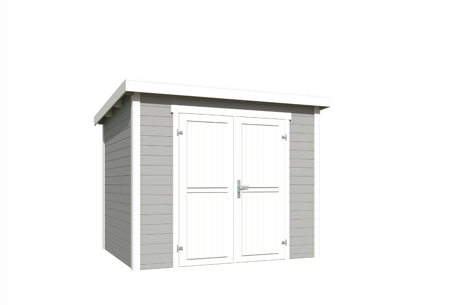 Outdoor Life Mila Tuinhuis 200x200 cm 28 mm vuren Platinum Grey-Wit gecoat
