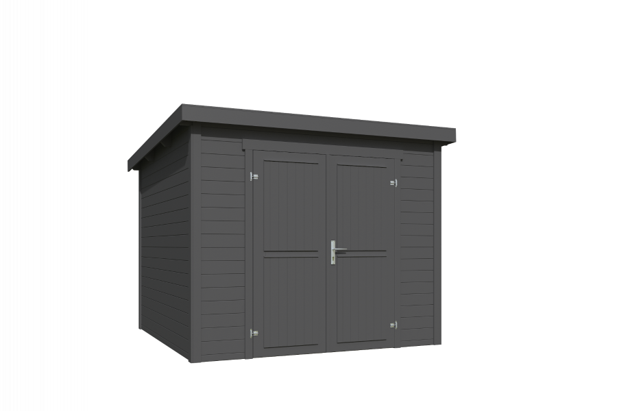 Outdoor Life Mila Tuinhuis 200x200 cm 28 mm vuren Carbon Grey gecoat