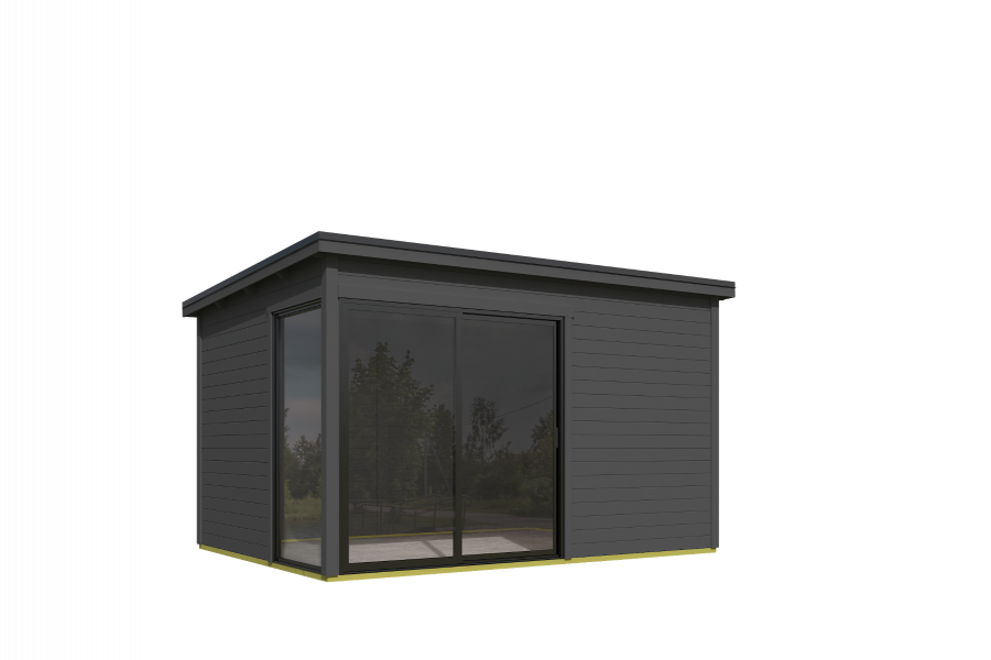 Outdoor Life Olivia Tuinhuis 385x295 cm 28 mm vuren Carbon Grey gecoat