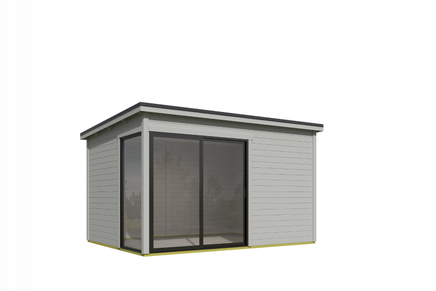 Outdoor Life Olivia Tuinhuis 385x295 cm 28 mm vuren Platinum Grey gecoat