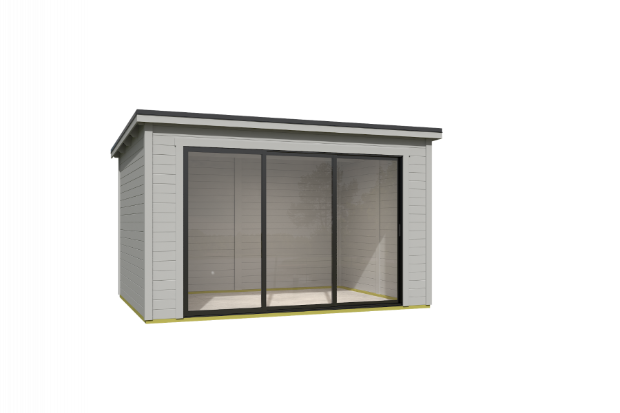 Outdoor Life Pernilla Tuinhuis 385x295 cm 28 mm vuren Platinum Grey gecoat