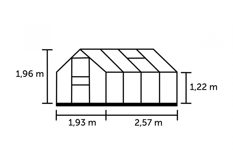 Tuinkas Popular 86 aluminium - 3 mm veiligheidsglas - 193x257 cm