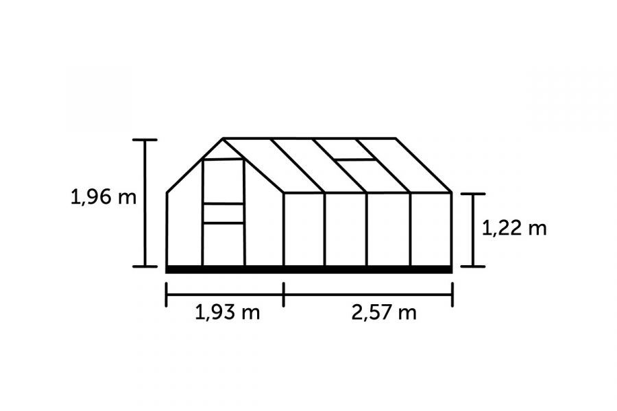 Tuinkas Popular 86 klassiek groen - 4 mm polycarbonaat - 193x257 cm