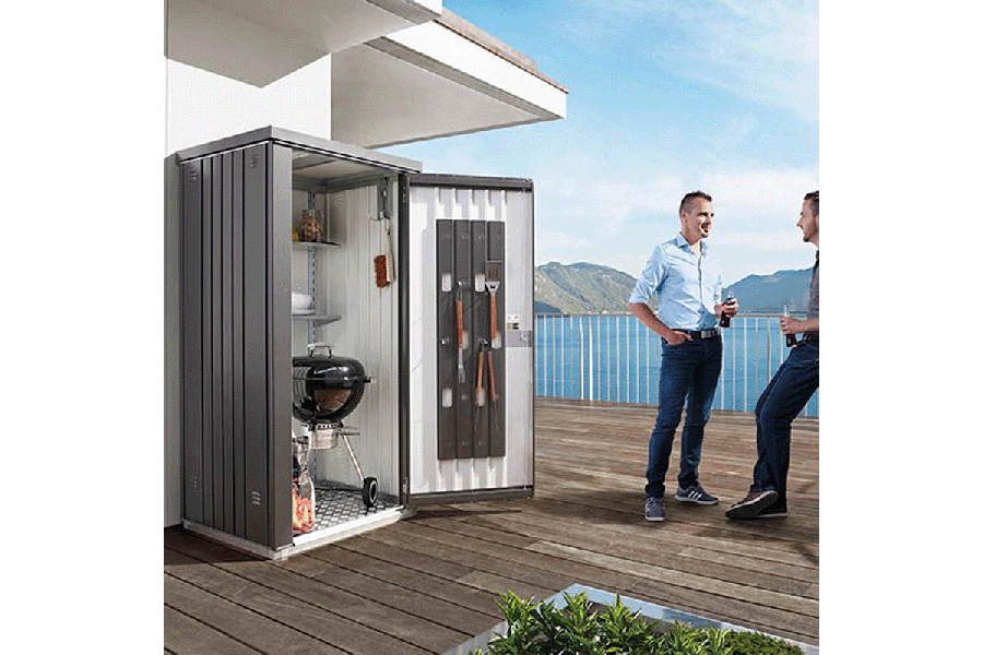 Biohort metalen tuinkast 190 190x83x182,5 cm donkergrijs