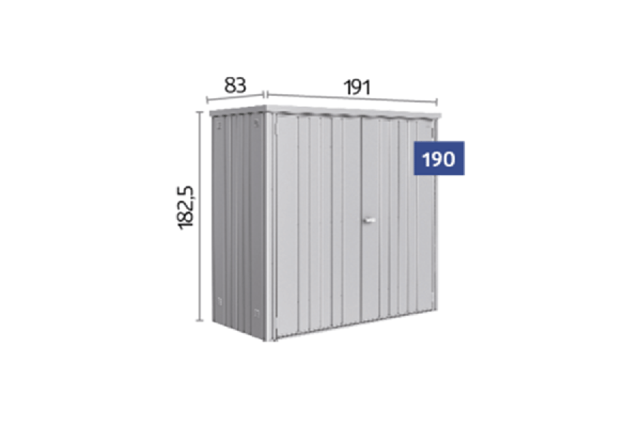 Biohort metalen tuinkast 190 190x83x182,5 cm donkergrijs