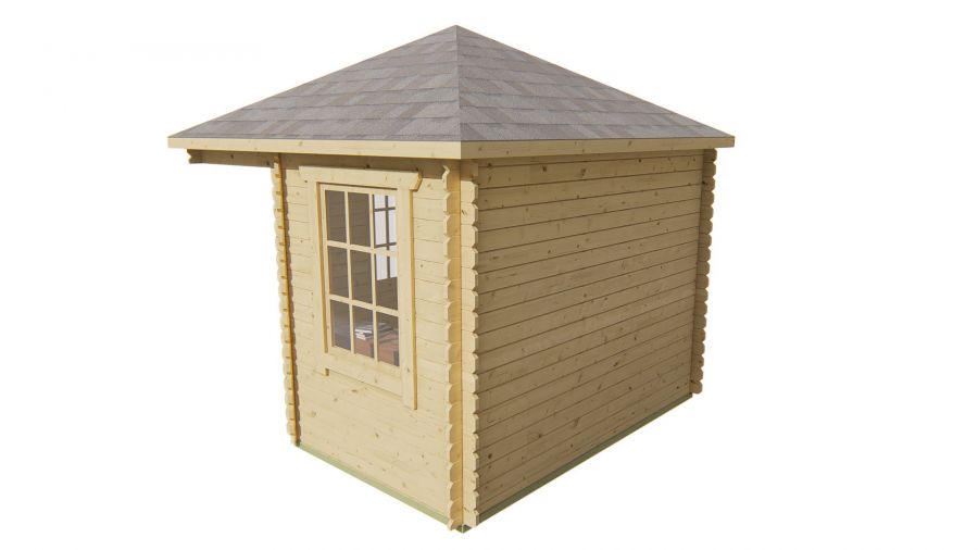 Tuindeco Tulp Blokhut 300x300 cm 28 mm vuren red class wood geïmpregneerd