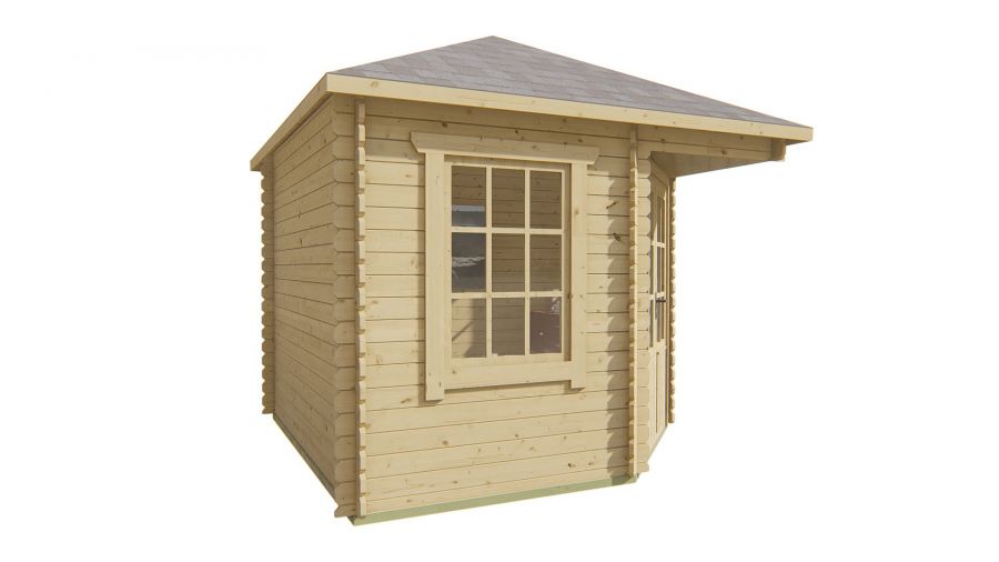 Tuindeco Tulp Blokhut 300x300 cm 28 mm vuren red class wood geïmpregneerd