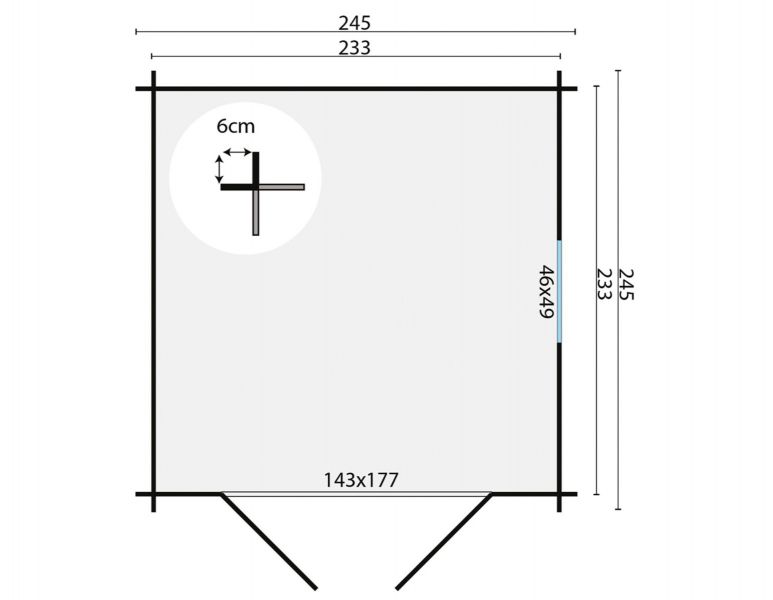 Tuindeco Valery Blokhut 245x245 cm 19 mm vuren honing geïmpregneerd