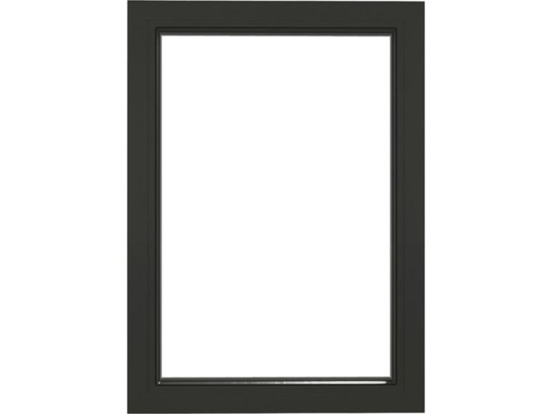 Trendhout Vast raamkozijn meranti - 77,4x107,4 cm - zwart