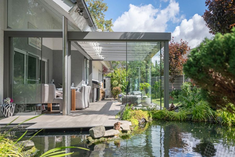 Verasol Novara aluminium veranda 300x250 cm Optisch vlak glasdak