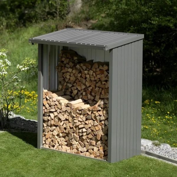 Biohort metalen multi opslagplaats Woodstock kwartsgrijs 157x102x199 cm