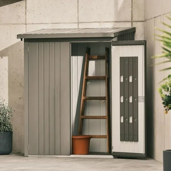 Biohort metalen multi opslagplaats Woodstock kwartsgrijs 157x102x199 cm