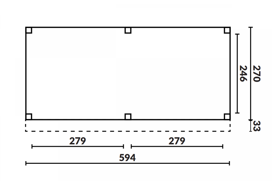 Buitenverblijf Grandiose Plat dak - 600 x 270 cm