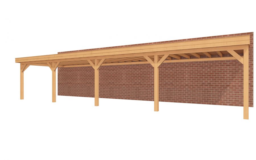 Aanbouw veranda Sublime plat dak - 1250 x 350 cm