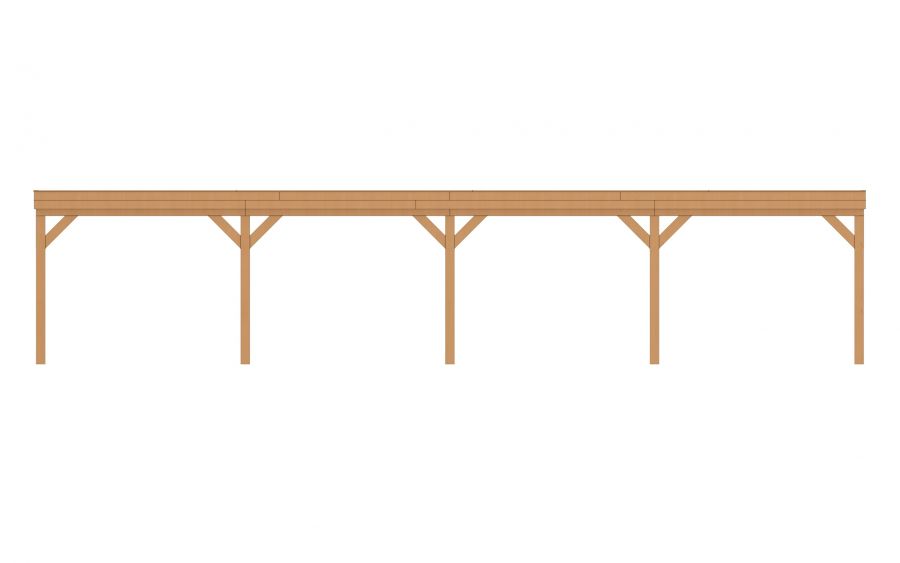 Aanbouw veranda Sublime plat dak - 1250 x 350 cm
